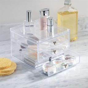 img 3 attached to 🗄️ Ideal Compact Slim Storage Drawers for Cosmetics & Supplies: iDesign 3 Plastic Vanity Set - 6.5" x 7" x 5