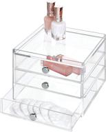 🗄️ ideal compact slim storage drawers for cosmetics & supplies: idesign 3 plastic vanity set - 6.5" x 7" x 5 logo