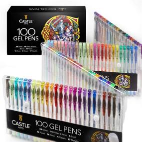 img 3 attached to 🖍️ Castle Art Supplies 100 Gel Pens Set: A Versatile Collection for Adult Artists and Beginners - Perfect for Coloring, Drawing, Scrapbooking and Writing - Includes Swirl, Pastel, Metallic, Glitter and Neon Gels in a Convenient Case