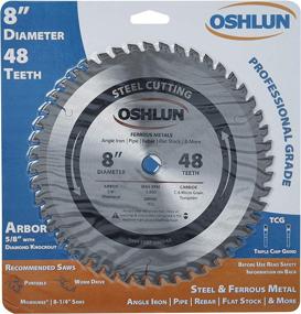 img 1 attached to 🪚 8-Inch 48 Tooth TCG Diamond Knockout Saw Blade with 5/8-Inch Arbor for Mild Steel and Ferrous Metals by Oshlun