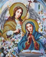 embroidery annunciation needlepoint handcraft tapestry logo