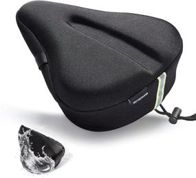 img 4 attached to MYXINHOB Wide Bike Seat Cushion Cover: Comfortable Extra Large Memory Foam Gel Bicycle Seat Covers for Men and Women – Fits Exercise Bikes, Spin Bikes, Cruiser Bicycles, and Stationary Bikes