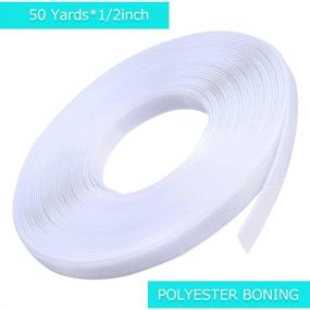 img 3 attached to 🧵 1/2 Inch x 25 Yard White Polyester Boning for Sewing – Ideal for Wedding Dresses, Nursing Caps, Corsets, Bridal & Party Gowns, Lingerie, Swimwear, Hats, and Handbags