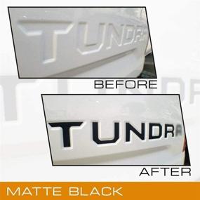 img 2 attached to GLAAPER 3D Raised Tailgate Insert Letters: Matte Black Rear Emblems with 3M Adhesive Backing for 2014-2021 Replacement