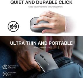 img 1 attached to 🖱️ Inphic Ultra Thin Wireless Mouse Rechargeable: Portable Silent Optical Cordless Mouse for Laptop, PC, Mac - 1600 DPI, 2.4G, USB Receiver - Iron Gray
