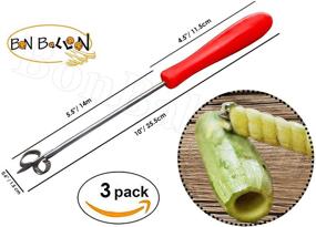 img 3 attached to 🥒 Efficient Stainless Steel Vegetable Corer Set for Zucchini, Squash, and Cucumbers - Remove Seeds Easily with 3 Professional Kitchen Tools