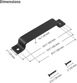 img 2 attached to 🚪 FaithLand Barn Door Handle Set - Pack of 2, 6.42 inch Black Gate Handle for Sliding Barn Door, Cabinet, Closet, Garage, Shed - Includes 2 Sets of Screws in Different Lengths