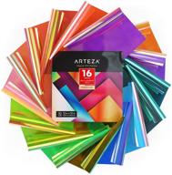 arteza holographic self adhesive vinyl, 12x12 inch, 16-pack, multicolor rainbow & opal craft sheets, easy to cut & weed, for indoor & outdoor projects, compatible with most craft cutters logo