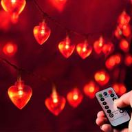 ❤️ 25ft heart shaped lights string with remote control - ideal valentine's day decorations, mothers day party, bedroom, classroom, anniversary, princess girls play tent, and home decor логотип