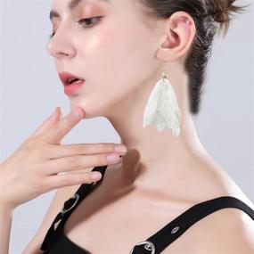 img 2 attached to Earrings Chiffon Statement Exaggerated Earrings Short