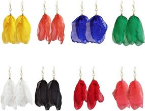 img 4 attached to Earrings Chiffon Statement Exaggerated Earrings Short
