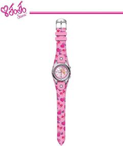 img 3 attached to Jojo Siwa Analog Watch for Kids - Silver-Tone Case, Pink Leather Strap, Easy-to-Buckle, Safe for Children - Model JOJ5003 with Jojo Siwa on Dial