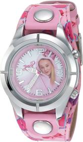img 4 attached to Jojo Siwa Analog Watch for Kids - Silver-Tone Case, Pink Leather Strap, Easy-to-Buckle, Safe for Children - Model JOJ5003 with Jojo Siwa on Dial
