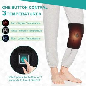 img 2 attached to Heating Knee Brace Wrap: Ultimate Heat Therapy Solution for Knee Injury, Rheumatism, Cramps Arthritis Recovery - 1 Button Control, 3 Heat-Settings - Ideal for Women & Men