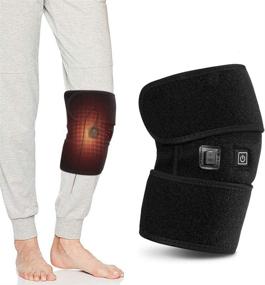 img 4 attached to Heating Knee Brace Wrap: Ultimate Heat Therapy Solution for Knee Injury, Rheumatism, Cramps Arthritis Recovery - 1 Button Control, 3 Heat-Settings - Ideal for Women & Men