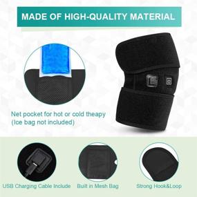 img 3 attached to Heating Knee Brace Wrap: Ultimate Heat Therapy Solution for Knee Injury, Rheumatism, Cramps Arthritis Recovery - 1 Button Control, 3 Heat-Settings - Ideal for Women & Men