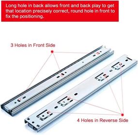 img 2 attached to 📦 10 Pair of 22 Inch Bokaiya Hardware Ball Bearing Side Mount Drawer Slides - Full Extension, Multiple Sizes Available (10&#39;&#39;,12&#39;&#39;,14&#39;&#39;,16&#39;&#39;,18&#39;&#39;,20&#39;&#39;,22&#39;&#39; Lengths)