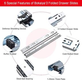 img 3 attached to 📦 10 Pair of 22 Inch Bokaiya Hardware Ball Bearing Side Mount Drawer Slides - Full Extension, Multiple Sizes Available (10&#39;&#39;,12&#39;&#39;,14&#39;&#39;,16&#39;&#39;,18&#39;&#39;,20&#39;&#39;,22&#39;&#39; Lengths)
