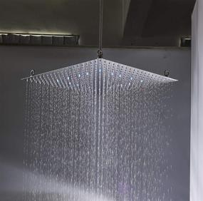img 3 attached to 🚿 Rozin 20-inch Square Overhead Sprayer Bathroom LED Light Rainfall Shower Head - Brushed Nickel Finish