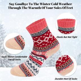 img 3 attached to 🧦 Women's Winter Vintage Thick Knit Wool Socks - Soft, Warm Cabin Cozy Crew Socks - Perfect Gift