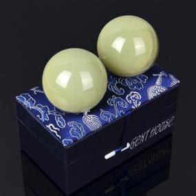 img 2 attached to 🌿 Gent House Light Green Afghanistan Jade Baoding Citrine Chinese Health Stress Exercise Balls: Experience the Ultimate Wellness Benefits!