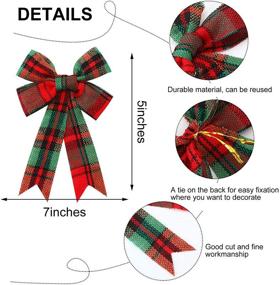 img 3 attached to 🎀 WILLBOND Buffalo Plaid Bows: Festive Christmas Party Supplies (24 Pack, Red and Green)