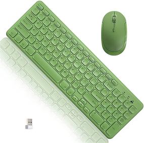 img 4 attached to 🥑 Супер клавиатура и мышка Superbcco Avocado Green - беспроводная комбинация, ультра-тонкая, USB-приемник на 2,4 ГГц, энергосбережение, 3-уровневая DPI