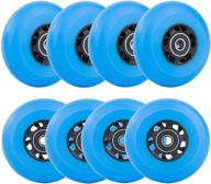 aowesm inline skate wheels - 72mm, 76mm, 80mm - outdoor roller blades replacement wheel set (85a, 8 wheels w/ abec-9 bearings and spacers) logo