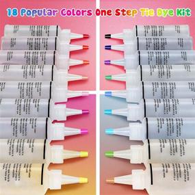 img 3 attached to Ucradle 120ML Tie Dye Set - Party Tie Dye Kit for Large Groups, 18 Vibrant Colors One Step Tie Dye Kits with Spray Nozzles - DIY Crafts Arts Set for Kids and Adults - Fabric Dyeing
