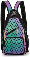 geometric holographic luminesk satchels reflective women's handbags & wallets logo