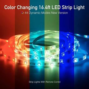 img 3 attached to 🌈 UL Certified RGB LED Strip Lights - 16.4ft 150pcs 5050 LEDs, Waterproof, 3M Adhesive, Dimmable Color Changing Rope Lights, 44 Key Remote Control for Kitchen, Bedroom, Party, Holiday Decoration...