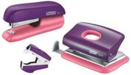 📎 rapid mini stapler and hole punch kit, 10-sheet capacity, includes n°10 staples, purple/apricot, f5, 5000372 logo
