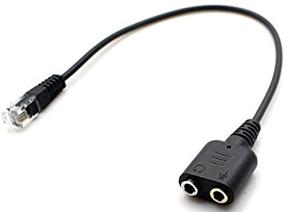 img 1 attached to 🎧 Computer Stereo Headphone Adapter - Dual 3.5mm to Phone Rj9/Rj10 Converter specifically for Cisco IP Phones 7942, 7945, 7960, 7960G, 7961, 8841, and more