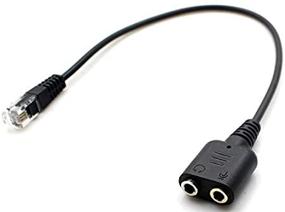 img 3 attached to 🎧 Computer Stereo Headphone Adapter - Dual 3.5mm to Phone Rj9/Rj10 Converter specifically for Cisco IP Phones 7942, 7945, 7960, 7960G, 7961, 8841, and more