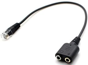 img 2 attached to 🎧 Computer Stereo Headphone Adapter - Dual 3.5mm to Phone Rj9/Rj10 Converter specifically for Cisco IP Phones 7942, 7945, 7960, 7960G, 7961, 8841, and more