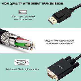 img 1 attached to 💻 Benfei DP DisplayPort to VGA 6ft Cable: High-Quality Adapter for Lenovo, Dell, HP, ASUS & More