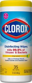 img 3 attached to 🍋 Clorox Disinfecting Wipes - Crisp Lemon Scent, 35 Count, Bleach Free Cleaning