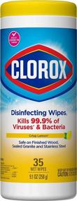 img 4 attached to 🍋 Clorox Disinfecting Wipes - Crisp Lemon Scent, 35 Count, Bleach Free Cleaning