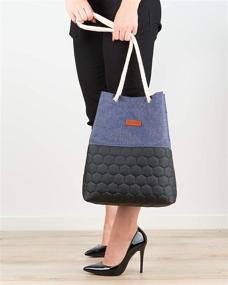 img 2 attached to 👜 Bvani Women's Canvas and Leather Tote Bag - Stylish Weekend Shoulder Bag with Ample Space