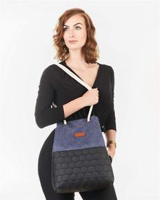 img 3 attached to 👜 Bvani Women's Canvas and Leather Tote Bag - Stylish Weekend Shoulder Bag with Ample Space