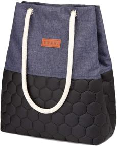 img 4 attached to 👜 Bvani Women's Canvas and Leather Tote Bag - Stylish Weekend Shoulder Bag with Ample Space