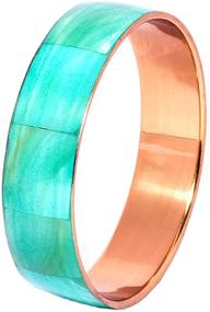 img 1 attached to Stunning Richera Set: 2 Mop Bangles with Dual Tones of Verdant Green