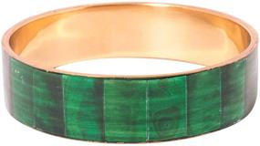 img 4 attached to Stunning Richera Set: 2 Mop Bangles with Dual Tones of Verdant Green