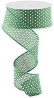 emerald green & white polka dot 🎄 christmas wired ribbon - 1.5 inches x 10 yards logo