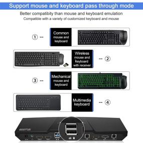 img 1 attached to 🖥️ TESmart Dual Monitor 4K@60Hz Ultra HD DP KVM Switcher with 2 Inputs, 2 Pcs 5ft KVM Cables and DP Cables - Supports USB 2.0 Devices, Control up to 2 DP Port Devices