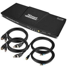 img 4 attached to 🖥️ TESmart Dual Monitor 4K@60Hz Ultra HD DP KVM Switcher with 2 Inputs, 2 Pcs 5ft KVM Cables and DP Cables - Supports USB 2.0 Devices, Control up to 2 DP Port Devices