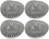 🧽 stainless steel wire sponge for pans - pack of 4 - effective metal scrubbers for dish cleaning and pot scouting logo