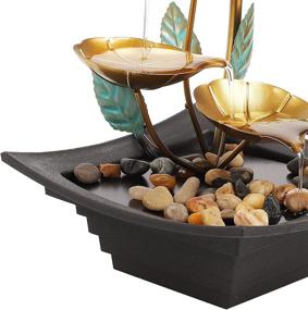 img 2 attached to 🌼 Ferrisland Lily Water Fountain Indoor Tabletop - Serene Metal Flowers and Leaves Design, Tranquil Water Sound, Perfect Home Décor for Relaxation