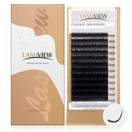 👀 lashview eyelash extensions - premium single & classic mixed tray | 0.15 thickness c curl | natural semi permanent mink lashes with soft application-friendly features logo