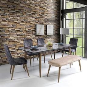 img 3 attached to 🧱 Rustic Stone Peel and Stick Wallpaper - 3D Textured Brick Backsplash, Vintage Adhesive Contact Paper - Easily Removable & Multicolored - 17.71" x 118
